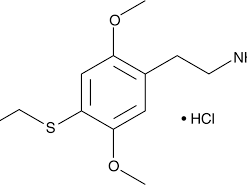 Chemical structure of 2C-T (hydrochloride), a synthetic psychedelic and stimulant compound.