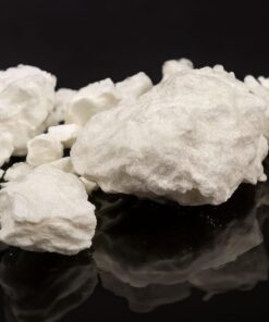 A close-up image of crack cocaine, a crystalline form of the drug, often associated with high addiction potential and serious health risks.